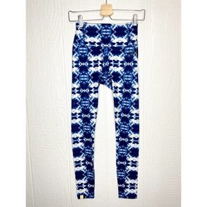 MONTREAL LONDON Blue Tie Dye Leggings SMALL